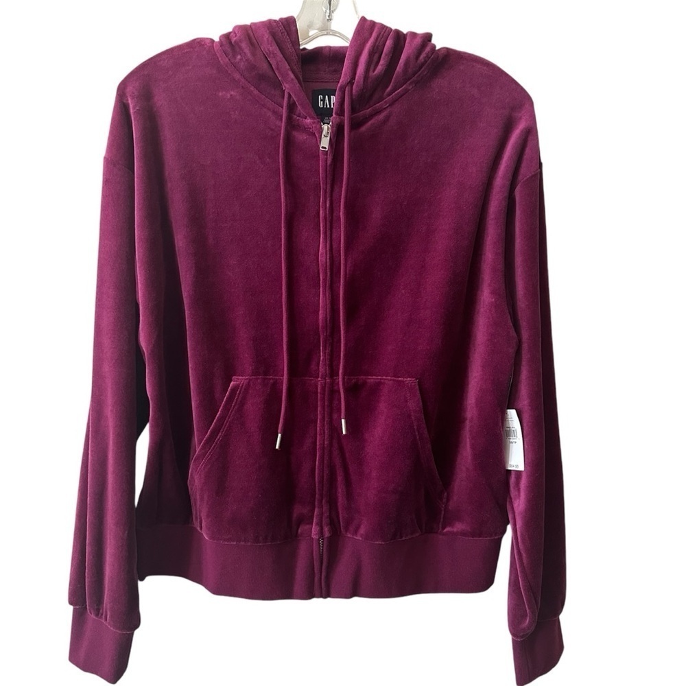 Gap Full Zip Hooded Velour Sweatshirt Hoodie